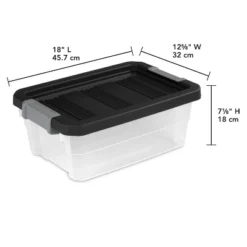 16qt Heavy Duty Latching Clear Storage Box - Brightroom™: Portable Plastic Bin, Universal Storage, Black, Lidded -Brightroom GUEST ae0871b6 5f27 4f07 a864 0d3c84c3cdfc