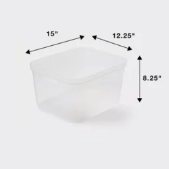 Large Open Storage Bin Clear - Brightroom™: Plastic, Portable, Nesting, Universal Storage, 20.4 Volume, 15x12.25x8.25 -Brightroom GUEST ae6a255b 79f2 41bd a01d f31e54347a04