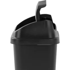 7.8gal Swing Top Waste Can Black - Brightroom™: Indoor Trash Bin With Lid, Textured Plastic, 21.375" Height -Brightroom GUEST b36643ae 46dc 4664 9e1d cea91331967a