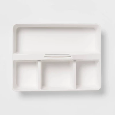 Divided Caddy Organizer White - Brightroom™: Utility Storage Cart, Polypropylene, Universal Storage, 1 Year Warranty 4 Divided Caddy Organizer White - Brightroom™: Utility Storage Cart, Polypropylene, Universal Storage, 1 Year Warranty - Image 2