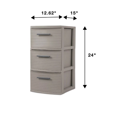 3 Drawer Medium Tower Dark Gray - Brightroom™: Plastic Storage Drawers, Portable Universal Storage, No Assembly Required 8 3 Drawer Medium Tower Dark Gray - Brightroom™: Plastic Storage Drawers, Portable Universal Storage, No Assembly Required - Image 6
