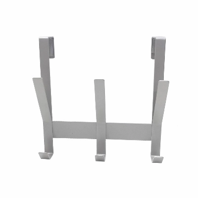 Heavy Duty Over The Door 3 Hooks Rail Matte Gray - Brightroom™: Steel Towel & Coat Rack, Powder-Coated Finish 3 Heavy Duty Over The Door 3 Hooks Rail Matte Gray - Brightroom™: Steel Towel & Coat Rack, Powder-Coated Finish