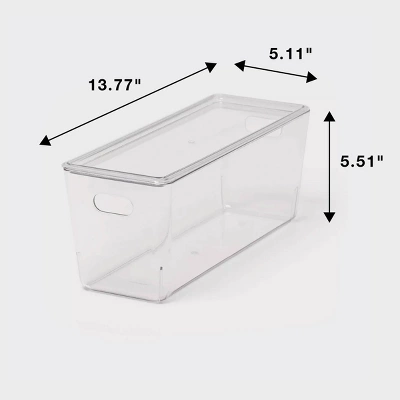 5L Stacking Clear Bin With Lid - Brightroom™: PET, Stackable, Universal Storage, Handles, 13.77" X 5.11" 6 5L Stacking Clear Bin With Lid - Brightroom™: PET, Stackable, Universal Storage, Handles, 13.77" X 5.11" - Image 4