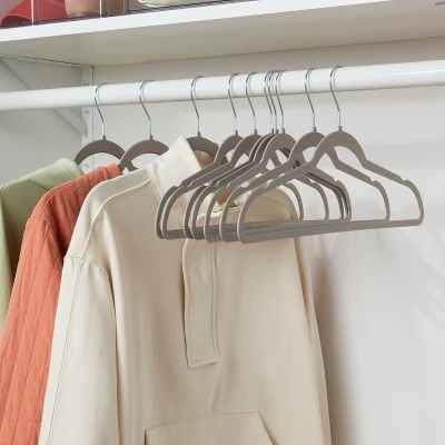 10pk Thin Plastic Hangers Gray - Brightroom™: Slim Clothes Hangers For Adults, 17.5" X 9.1" X 0.2", Household Use 3 10pk Thin Plastic Hangers Gray - Brightroom™: Slim Clothes Hangers For Adults, 17.5" X 9.1" X 0.2", Household Use