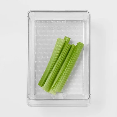 Produce Fridge Bin With Lid - Brightroom™: Clear Refrigerator Organizer, Kitchen Storage, 10.5" Depth 4 Produce Fridge Bin With Lid - Brightroom™: Clear Refrigerator Organizer, Kitchen Storage, 10.5" Depth - Image 2