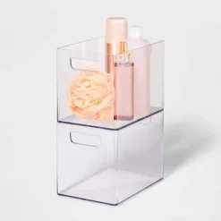 Bathroom Organizer Bin With Handles Clear - Brightroom™ -Brightroom GUEST e1a6802d f3ad 4bb0 a153 8f06c42dc41b