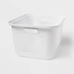 Medium Decorative Plastic Bin With Cutout Handles - Brightroom™ -Brightroom GUEST e1f081c9 83c4 4d3b b49c 871ebffed813