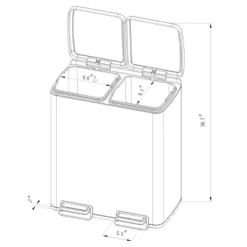 60L Stainless Steel Step Trash And Recycle Can - Brightroom™ 6 60L Stainless Steel Step Trash And Recycle Can - Brightroom™ -Brightroom GUEST e7721439 02d4 4cbb 994a 7467bdac2ef2