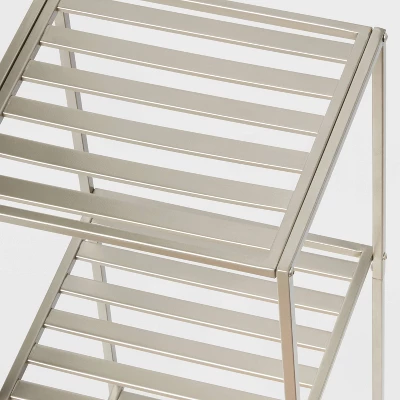 Short Bath Storage Tower Brushed Nickel Metal - Brightroom™ 4 Short Bath Storage Tower Brushed Nickel Metal - Brightroom™ - Image 2