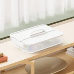 Click In Place Large Lid With Handle For Plastic Storage Bins For Home And Office Organization White - Brightroom™ -Brightroom GUEST ec06ca60 bc14 4ab1 a3f5 f5ea81dab0c1