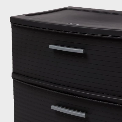 3 Drawer Wide Tower - Black - Brightroom™ 4 3 Drawer Wide Tower - Black - Brightroom™ - Image 2