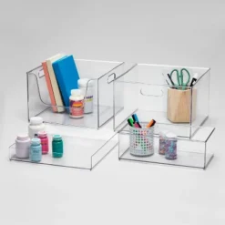 12" X 6" X 4" All Purpose Storage 1/2 Storage Bin - Brightroom™: Clear Plastic Decorative Container, No Assembly Required -Brightroom GUEST f73604e1 d023 486e 87e8 23d09401cc0c