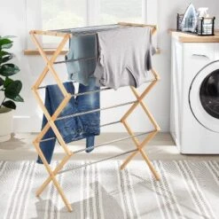 Rubber Wood And Stainless Steel Drying Rack - Brightroomâ„¢